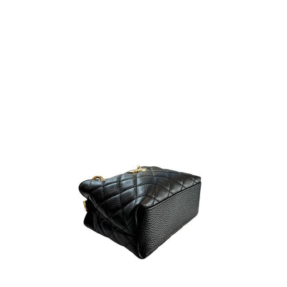 Mini Shoulder Flap Bag by Baldinini Trend for women in cowhide black & gold features a effortless chic silhouette with a secure flap, magnetic & button, ample built-in-compartments, and versatile shoulder-strap & adjustable-strap for a effortless chic finish.
