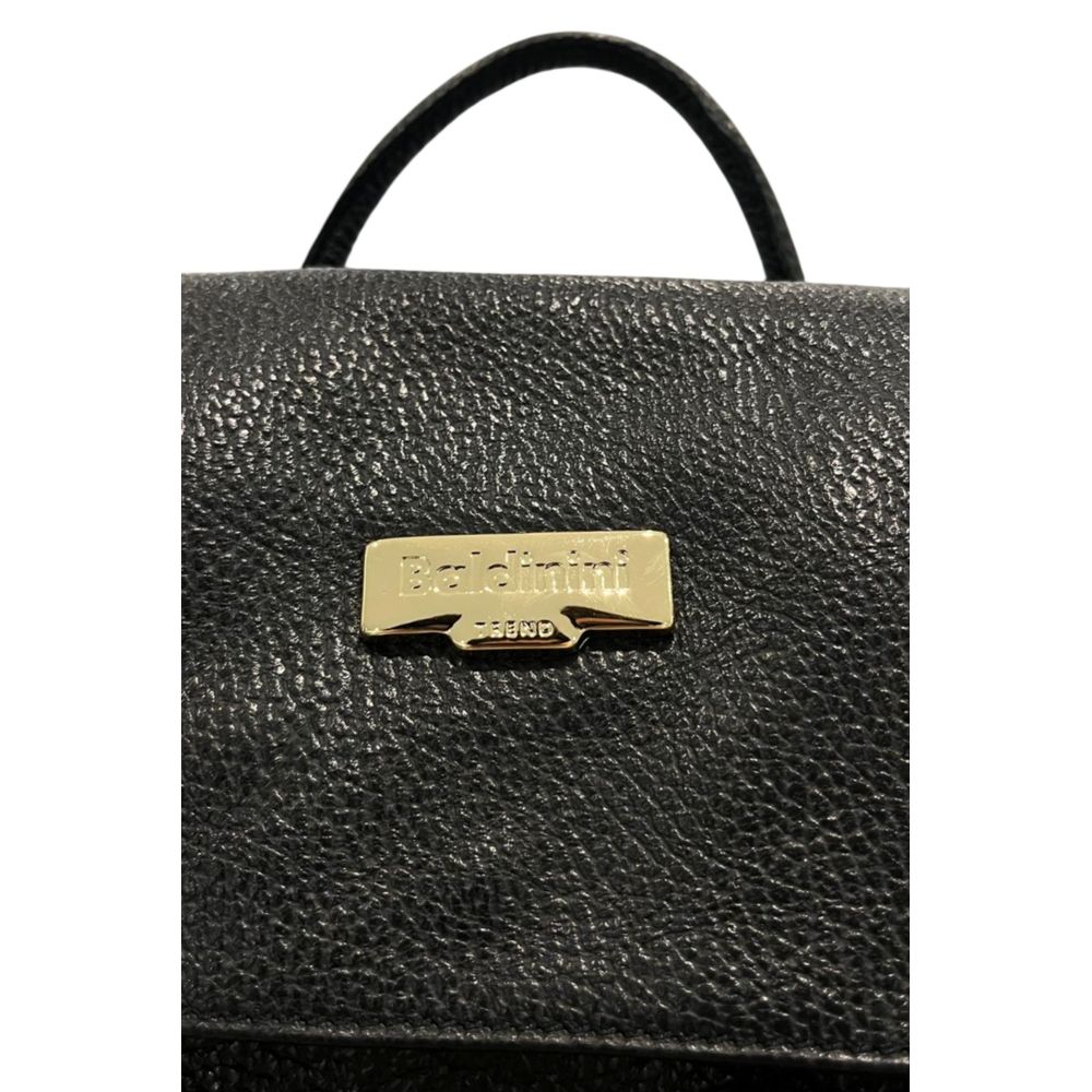 Drawstring Flap Backpack by Baldinini Trend for women in cowhide black & gold features an stately silhouette from the Cowhide Drawstring Flap Backpack range, with a secure flap, drawstring, magnetic & button, ample built-in-compartments, and versatile backpack-strap & adjustable-strap.