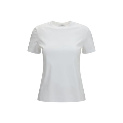 T-Shirt by Max Mara Pure for women in cotton white showcases a fashionable silhouette, elegantly detailed with a fashionable short-sleeve and crew neckline for a sophisticated, high-fashion look.