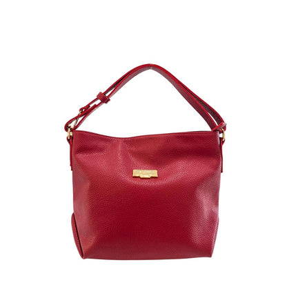 Shoulder Clutch Handbag by Baldinini Trend for women in cowhide gold & multicolor showcases a sculptural silhouette, featuring a secure zipper, ample built-in-compartments, and versatile shoulder-strap & adjustable-strap for a sculptural finish.
