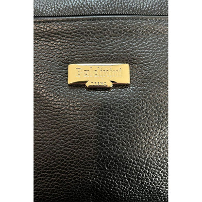 Crossbody Handbag by Baldinini Trend for women in cowhide black & gold features a versatile chic silhouette, meticulously detailed with a secure zipper, ample built-in-compartments & external-pockets, and versatile crossbody-strap, shoulder-strap & adjustable-strap.