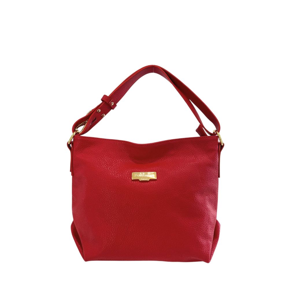 Shoulder Clutch Handbag by Baldinini Trend for women in cowhide gold & multicolor features an sculptural silhouette, showcasing a secure zipper and sculptural built-in-compartments with versatile shoulder-strap & adjustable-strap for a sophisticated look.