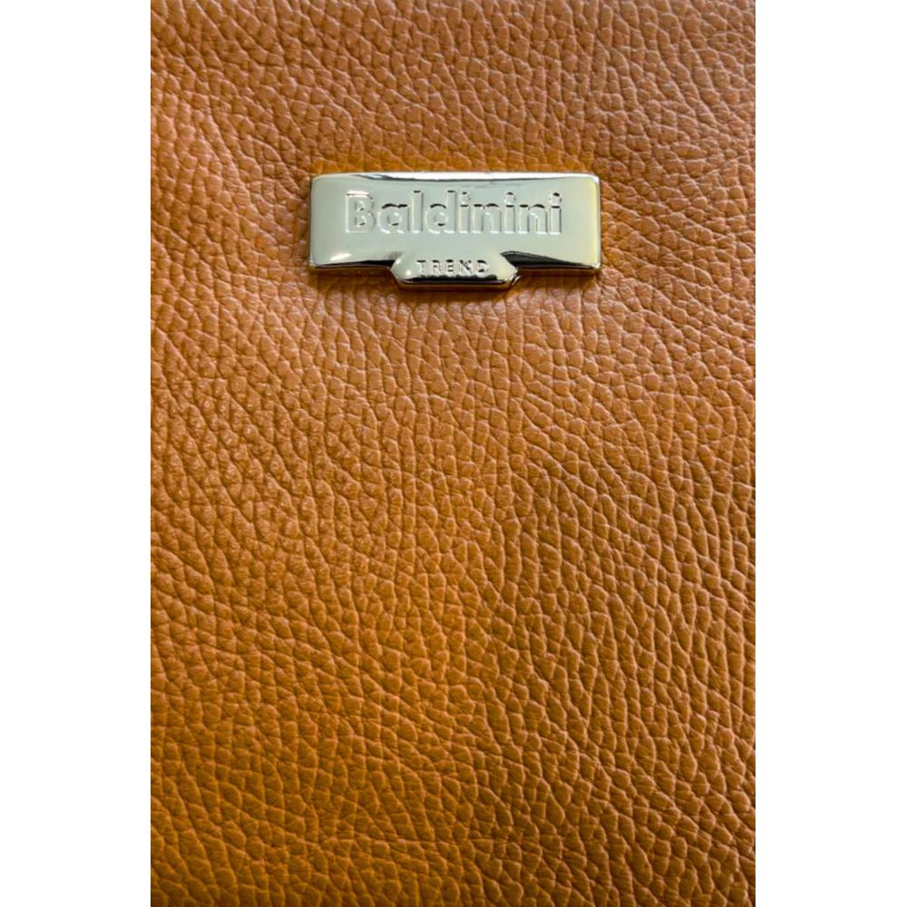 Crossbody Handbag by Baldinini Trend for women in cowhide brown & gold features a transformative sophistication silhouette, showcasing a secure zipper, ample built-in-compartments & external-pockets, and versatile crossbody-strap, shoulder-strap & adjustable-strap for a transformative sophistication look.