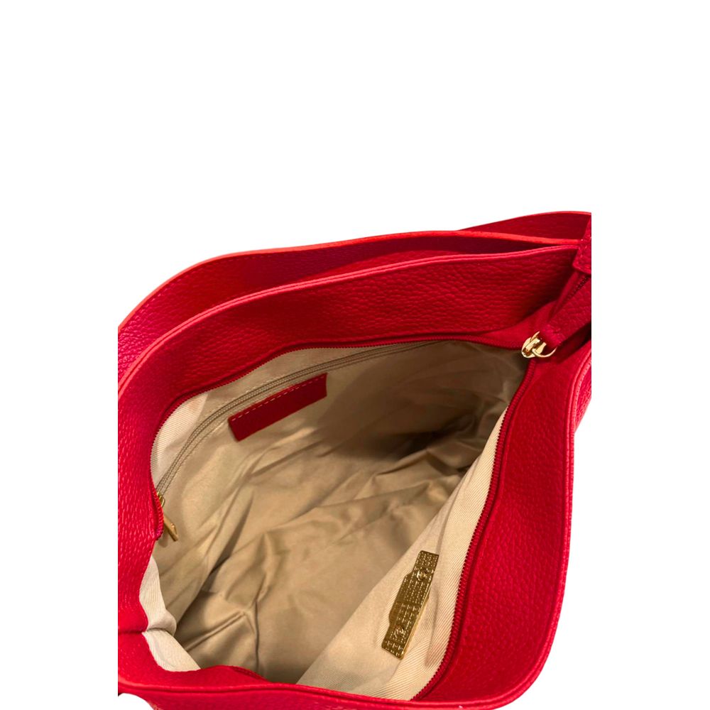 Shoulder Clutch Handbag by Baldinini Trend for women in cowhide gold & multicolor features a sculptural silhouette with a secure zipper, organized built-in-compartments, and versatile shoulder-strap & adjustable-strap for a sculptural finish.