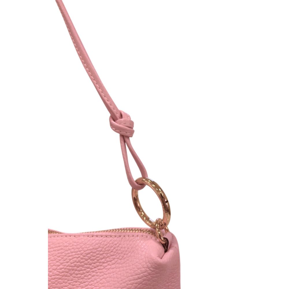 Shoulder Clutch Handbag by Baldinini Trend for women in cowhide gold & multicolor showcases a sculptural silhouette, featuring a secure zipper, ample built-in-compartments, and versatile shoulder-strap for a sculptural finish.