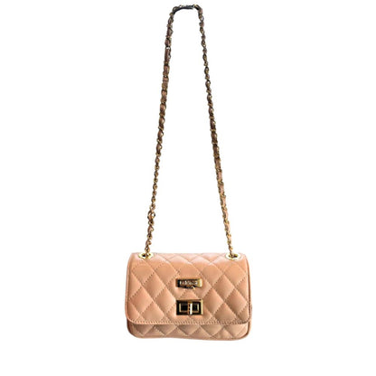 Mini 2-in-1 Shoulder & Crossbody Handbag by Baldinini Trend for women in cowhide gold & multicolor features a transformative sophistication silhouette, showcasing a secure , ample , and versatile crossbody-strap & shoulder-strap for a transformative sophistication look.