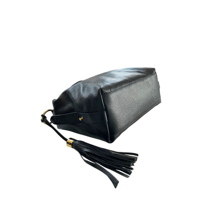 Shoulder Bag by Baldinini Trend for women in cowhide black & gold features a effortless sophistication silhouette, secured by a zipper with ample built-in-compartments and versatile shoulder-strap & adjustable-strap for a effortless sophistication finish.