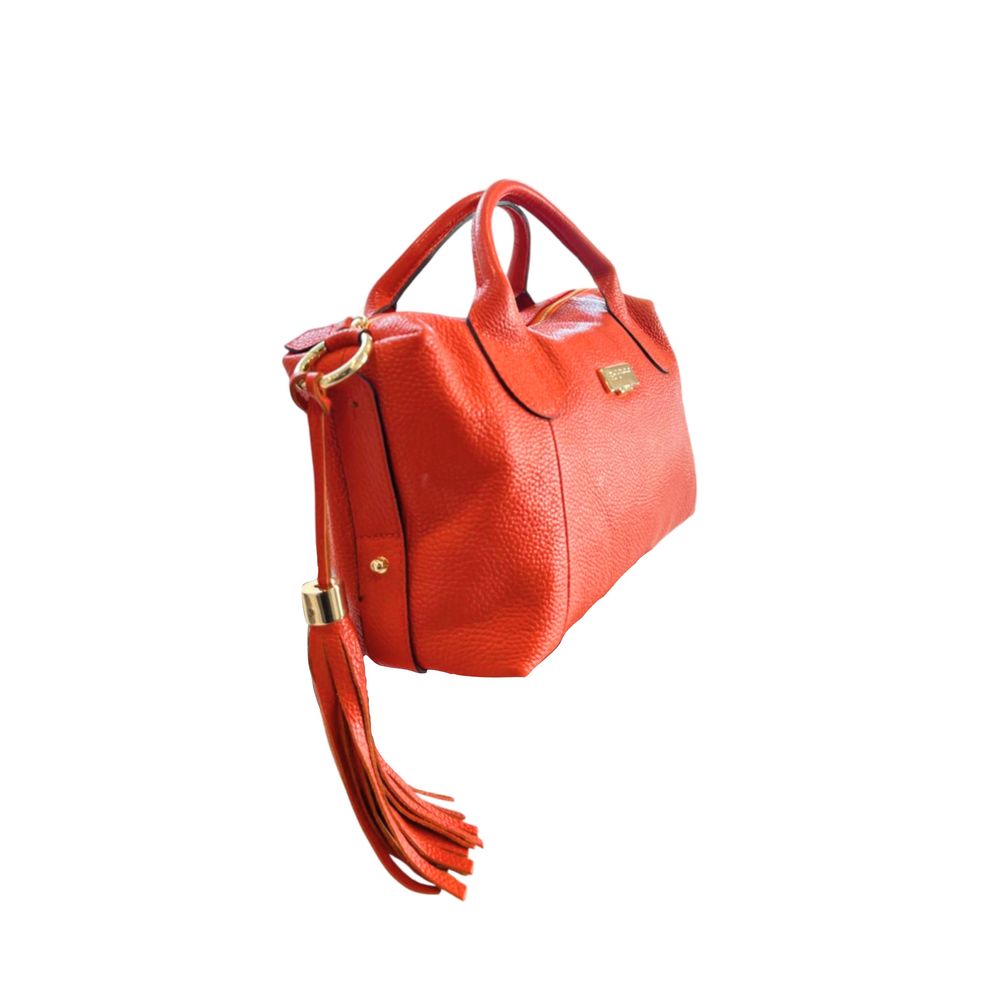 Shoulder Bag by Baldinini Trend for women in cowhide gold & orange features a statuesque silhouette, showcasing a secure zipper and statuesque built-in-compartments with versatile shoulder-strap & adjustable-strap for a statuesque finish.