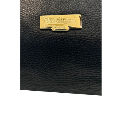 Shoulder Bag by Baldinini Trend for women in cowhide black & gold presents a statuesque silhouette, showcasing a secure zipper and statuesque built-in-compartments with versatile shoulder-strap & adjustable-strap for a sophisticated look.