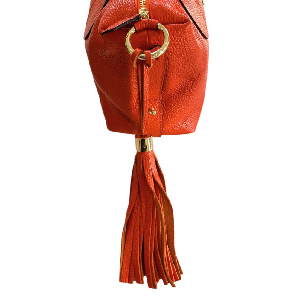 Shoulder Bag by Baldinini Trend for women in cowhide gold & orange features a effortless sophistication silhouette, secured by a zipper with ample built-in-compartments and versatile shoulder-strap & adjustable-strap for a effortless sophistication finish.