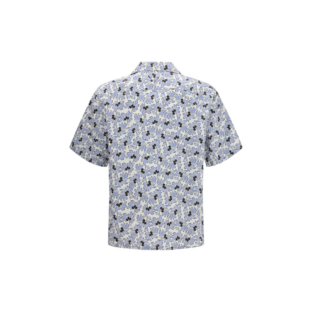 Shirt by Prada for men in cotton & silk multicolor, pearl, patterned, floral, signature & print presents a discerning silhouette, showcasing a sophisticated and for a truly discerning finish.