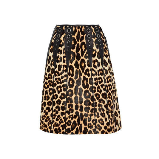 Bottega Veneta Brown Leather Midi Skirt