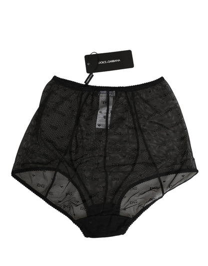 Dolce & Gabbana Black Nylon Stretch Slip Girdle Panty Underwear