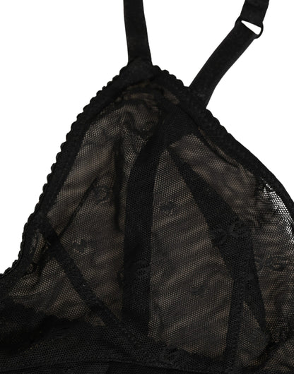 Dolce & Gabbana Black Nylon Stretch Soft Cup Brassiere Underwear
