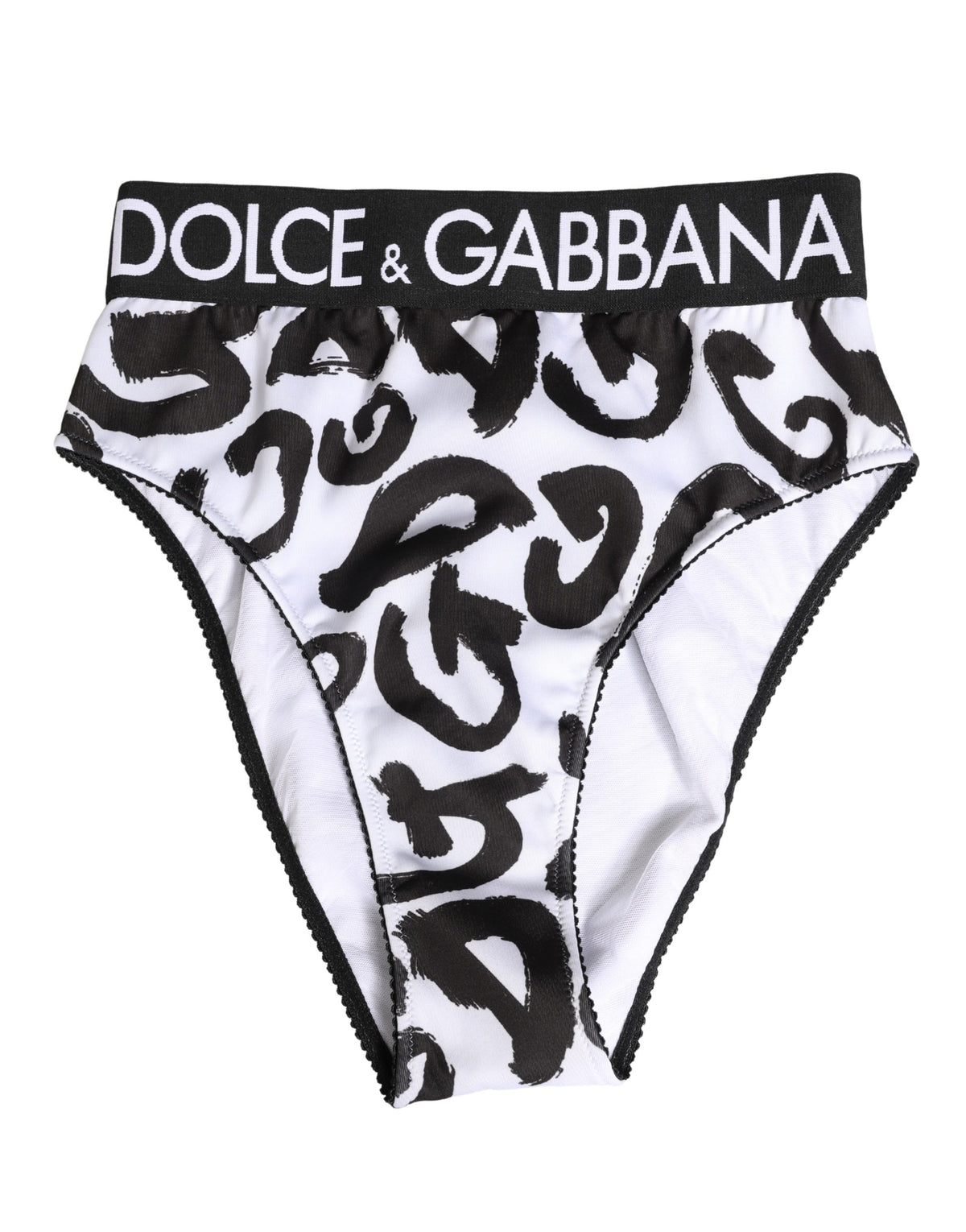 Dolce & Gabbana Women's Polyester & Nylon Underpants Briefs - Black White