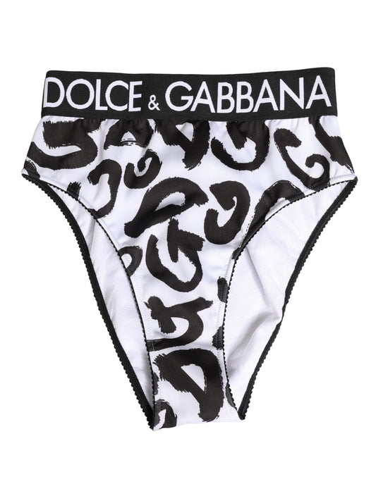 Dolce & Gabbana Women's Polyester & Nylon Underpants Briefs - Black White
