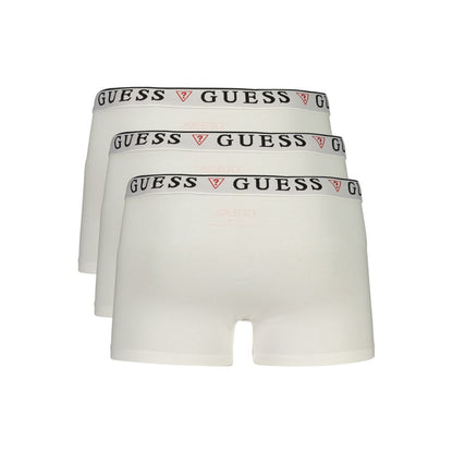 Underwear Boxer Shorts by Guess Jeans for men in cotton white & print features an sleek fit, showcasing the sleek design of this Men's Cotton Underwear Boxer Shorts.