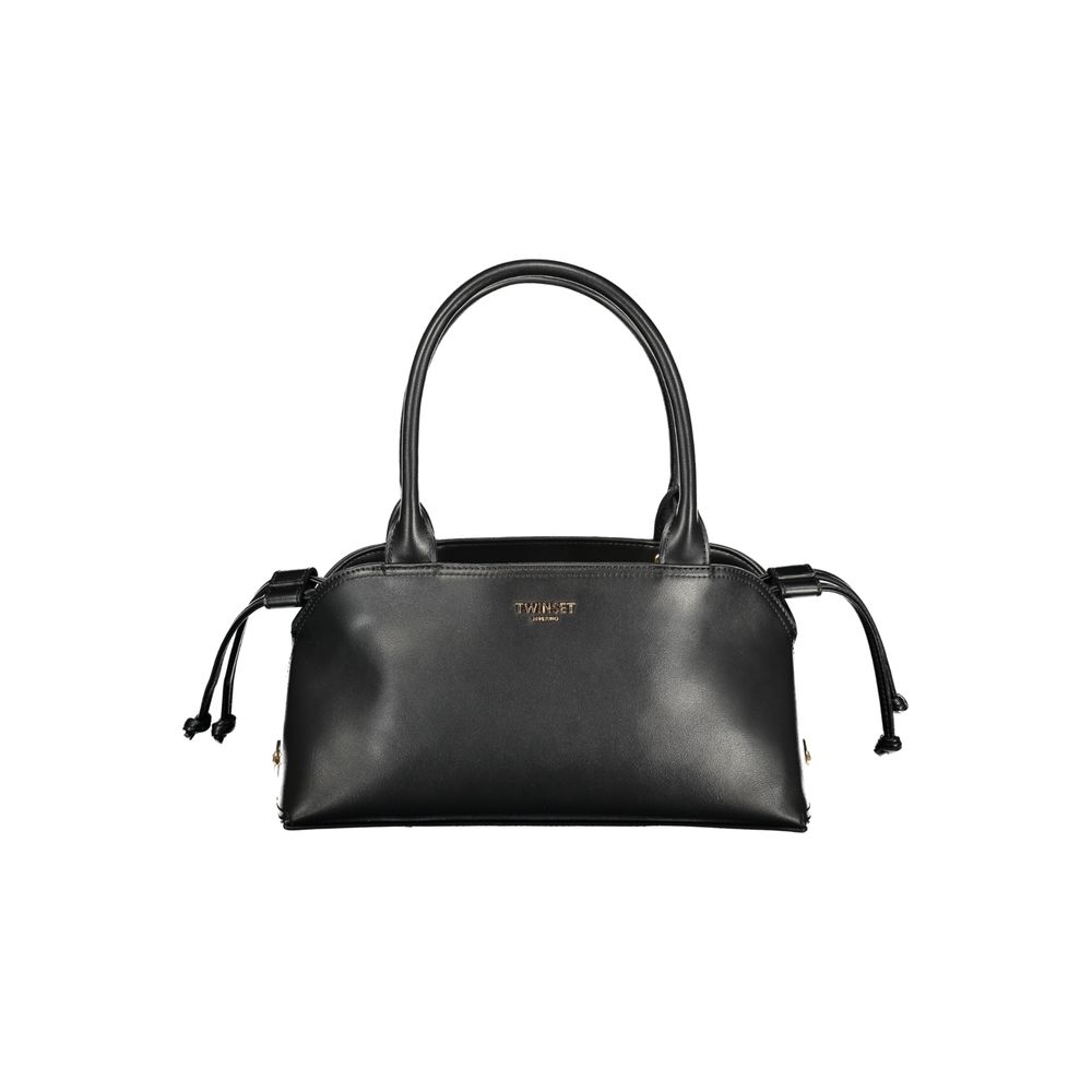 Drawstring Pouch Handbag by Twinset for women in polyethylene black, patterned & signature features an refined silhouette, showcasing a secure drawstring, ample cardholder, and versatile shoulder-strap, adjustable-strap & handle for a sophisticated refined aesthetic.