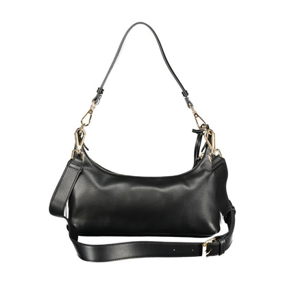 Handbag by Twinset for women in polyethylene black & signature features a refined silhouette, showcasing a secure zipper, organized cardholder, and versatile shoulder-strap, adjustable-strap, detachable-strap & handle for a refined finish.