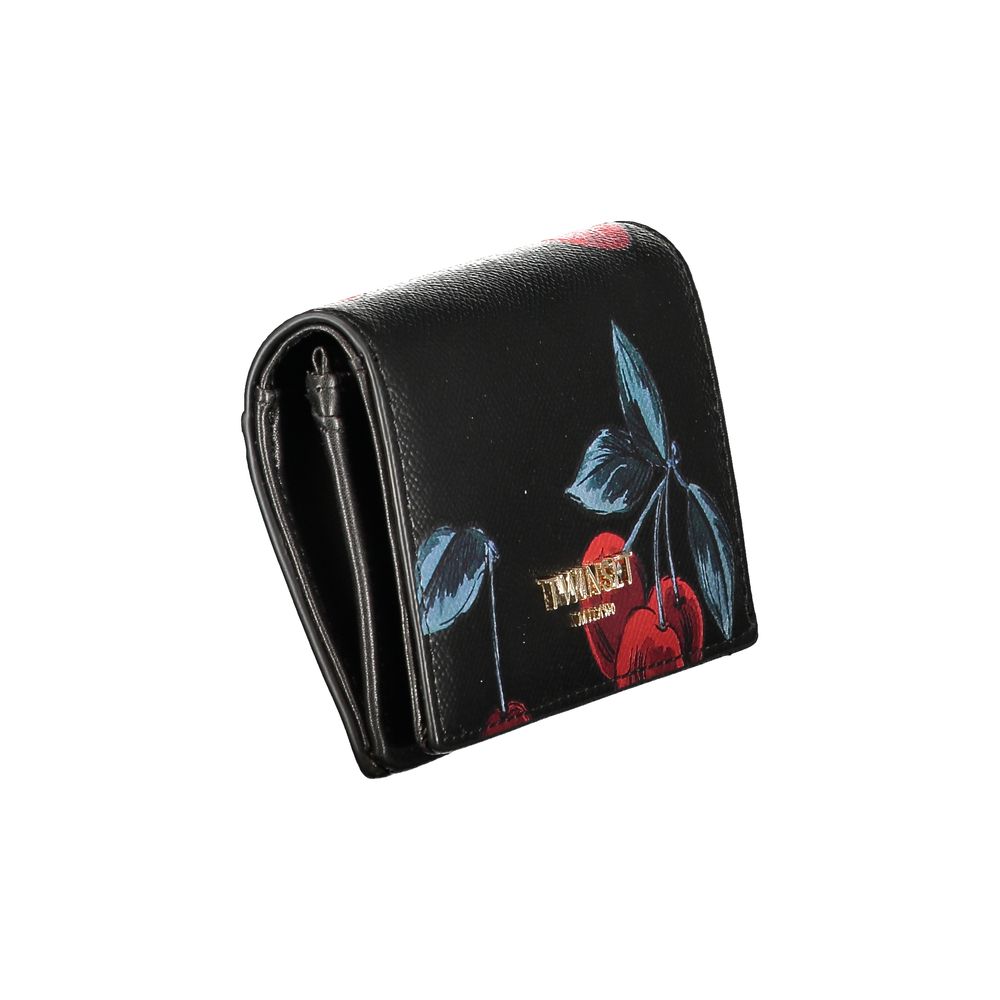Cardholder Wallet by Twinset for women in polyethylene black presents a streamlined silhouette, showcasing the sophisticated design of the Cherrie Polyethylene Cardholder Wallet collection with functional card-organization coin-purse.