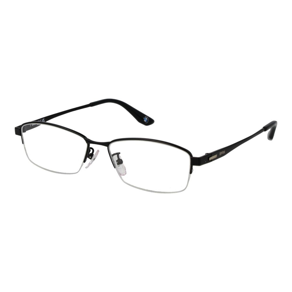 Eyeglasses Frames by BMW for men in titanium black showcases a refined half-frame frame design with a refined black coloured frame finish for a refined and sophisticated look.