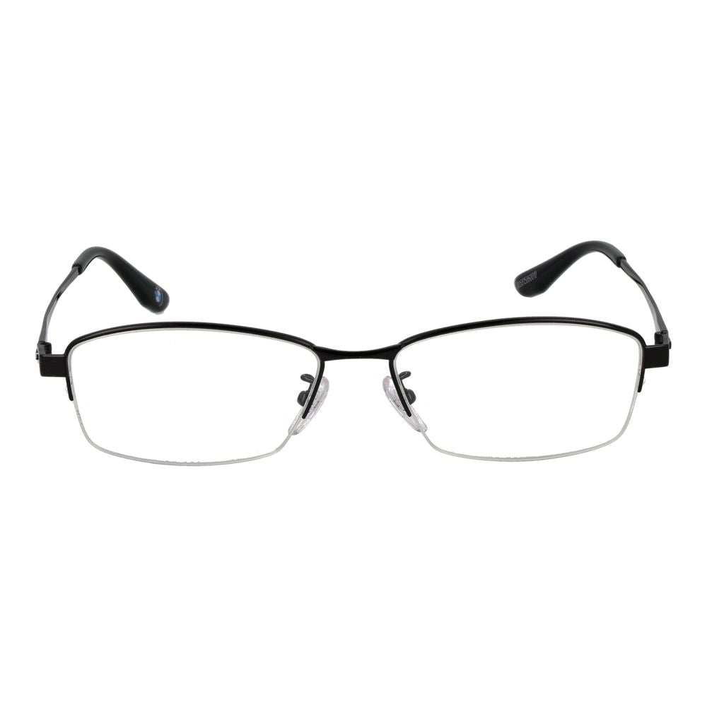 Eyeglasses Frames by BMW for men in titanium and black showcases an refined half-frame frame design featuring a sophisticated black coloured frame for an refined and refined aesthetic.