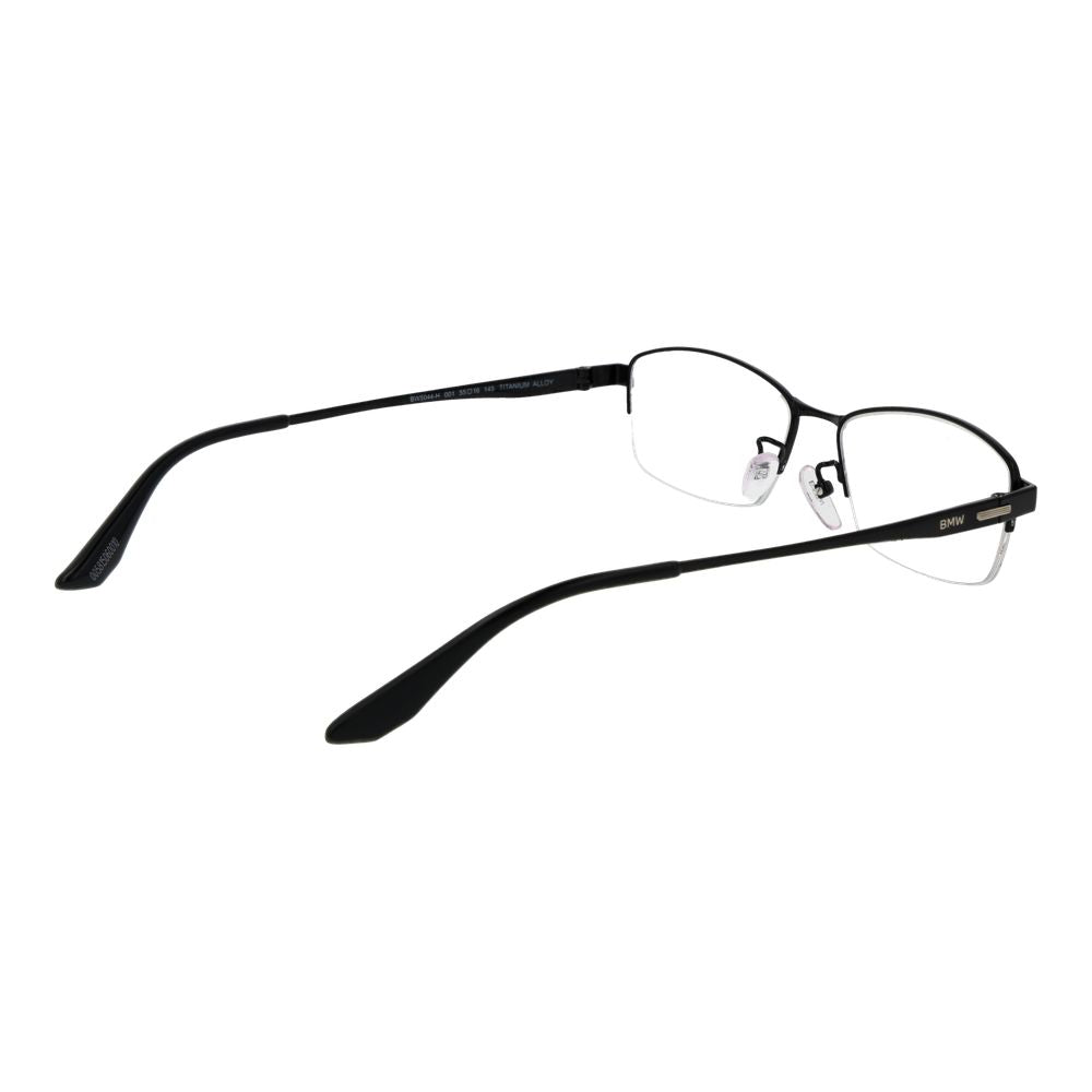 Eyeglasses Frames by BMW for men in titanium black showcases a reflective silhouette, artfully incorporating a sophisticated black coloured frame with a distinct half-frame frame design.