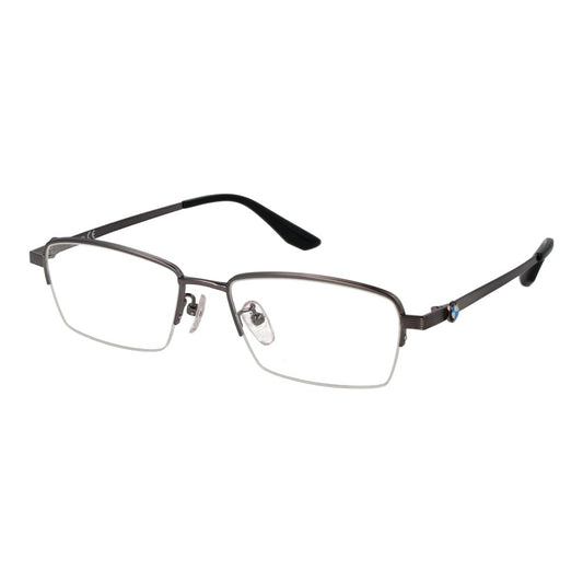 Eyeglasses Frames by BMW for men in titanium and gray showcases a refined silhouette, detailed with a gunmetal coloured frame finish and a sophisticated half-frame frame design.