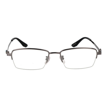 Eyeglasses Frames by BMW for men in titanium gray features an refined silhouette, showcasing a sophisticated gunmetal coloured frame and refined half-frame frame design for a refined look.
