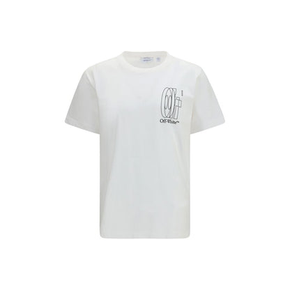 T-Shirt by Off-White for men in cotton white features an on trend silhouette, perfectly showcasing a on trend and crew neckline for an elevated aesthetic.