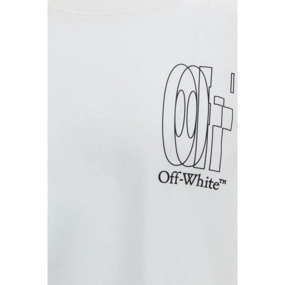T-Shirt by Off-White for men in cotton white showcases a dramatic silhouette, elegantly detailed with a dramatic crew neckline and for a truly dramatic finish.