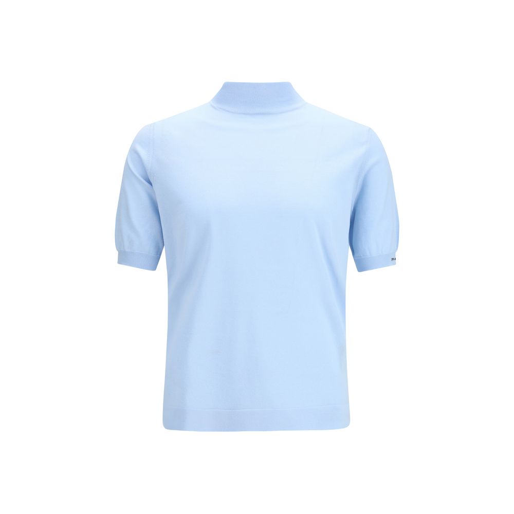 Sweatshirt by Prada for men in cotton blue presents a smart casual silhouette, featuring a smart casual and for a sophisticated look.