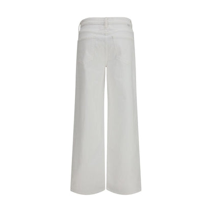 Jeans by Mother Denim for women in stretch denim cotton white presents a tailored silhouette, showcasing a tailored regular-fit & wide and long cut with a refined high rise for a truly tailored aesthetic.