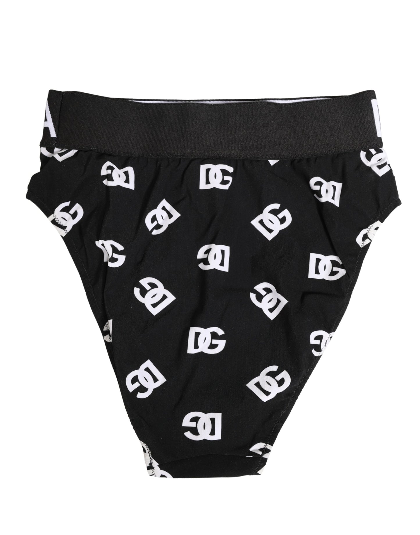 Dolce & Gabbana White Black Logo Waistband Midi Brief Underwear