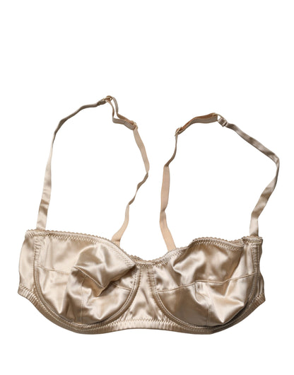 Dolce & Gabbana Beige Semi-Pad Underwire Balconette Bra Underwear