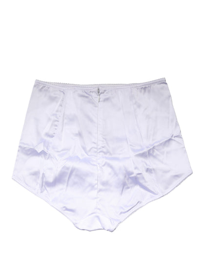 Dolce & Gabbana White Silk Blend High Waist Girdle Panty Underwear
