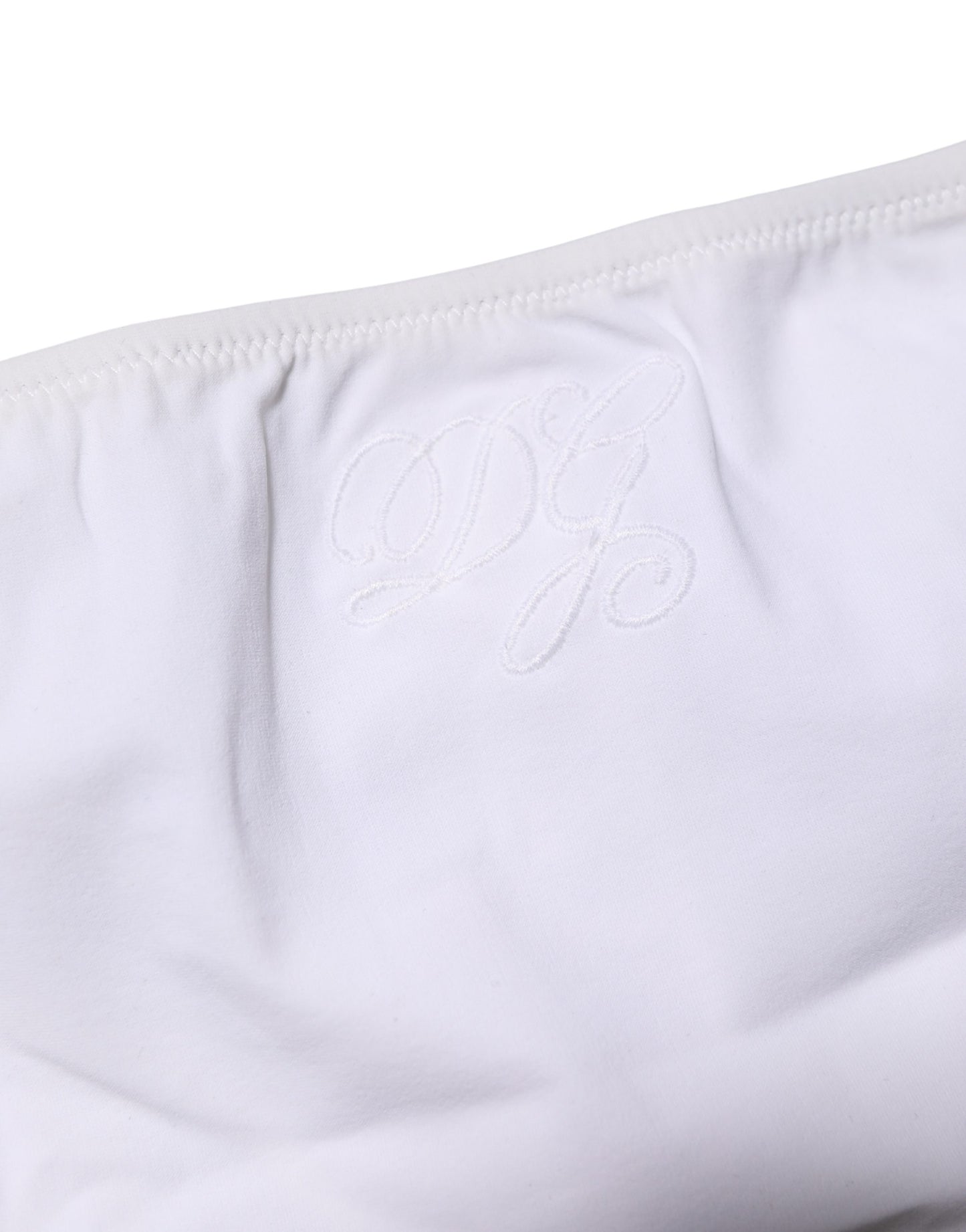 Dolce & Gabbana White Nylon Stretch Mid Waist Brief Panty Underwear
