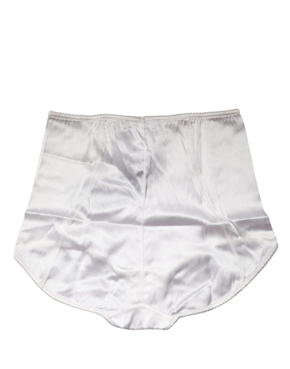 Dolce & Gabbana White Silk Blend High Waist Girdle Panty Underwear