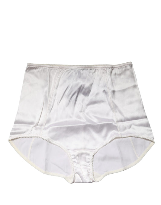 Dolce & Gabbana White Silk Blend High Waist Girdle Panty Underwear
