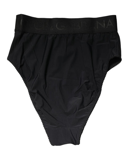 Dolce & Gabbana Black Logo Waistband High Brief Underwear