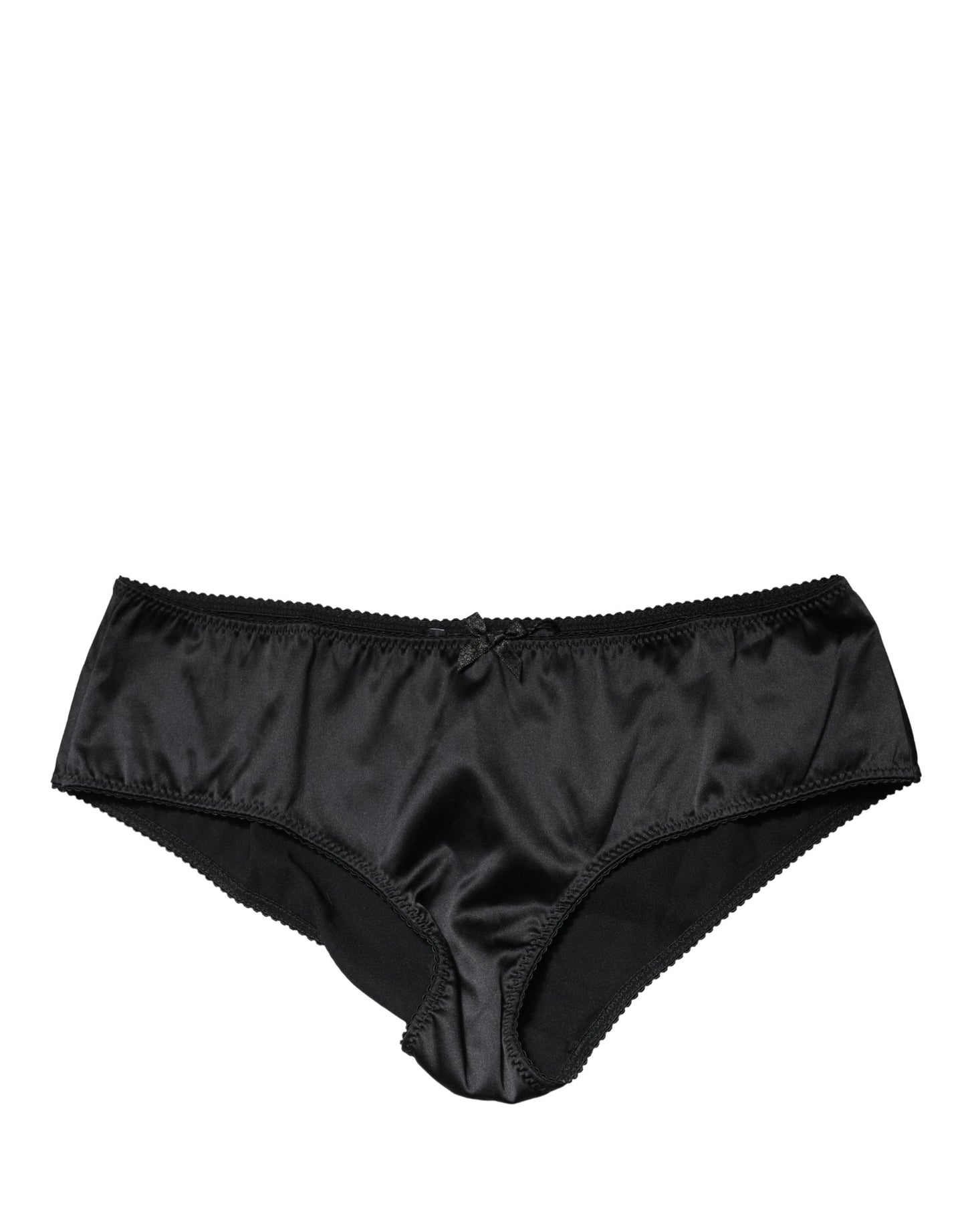 Dolce & Gabbana Black Silk Stretch Mid Waist Brief Panty Underwear