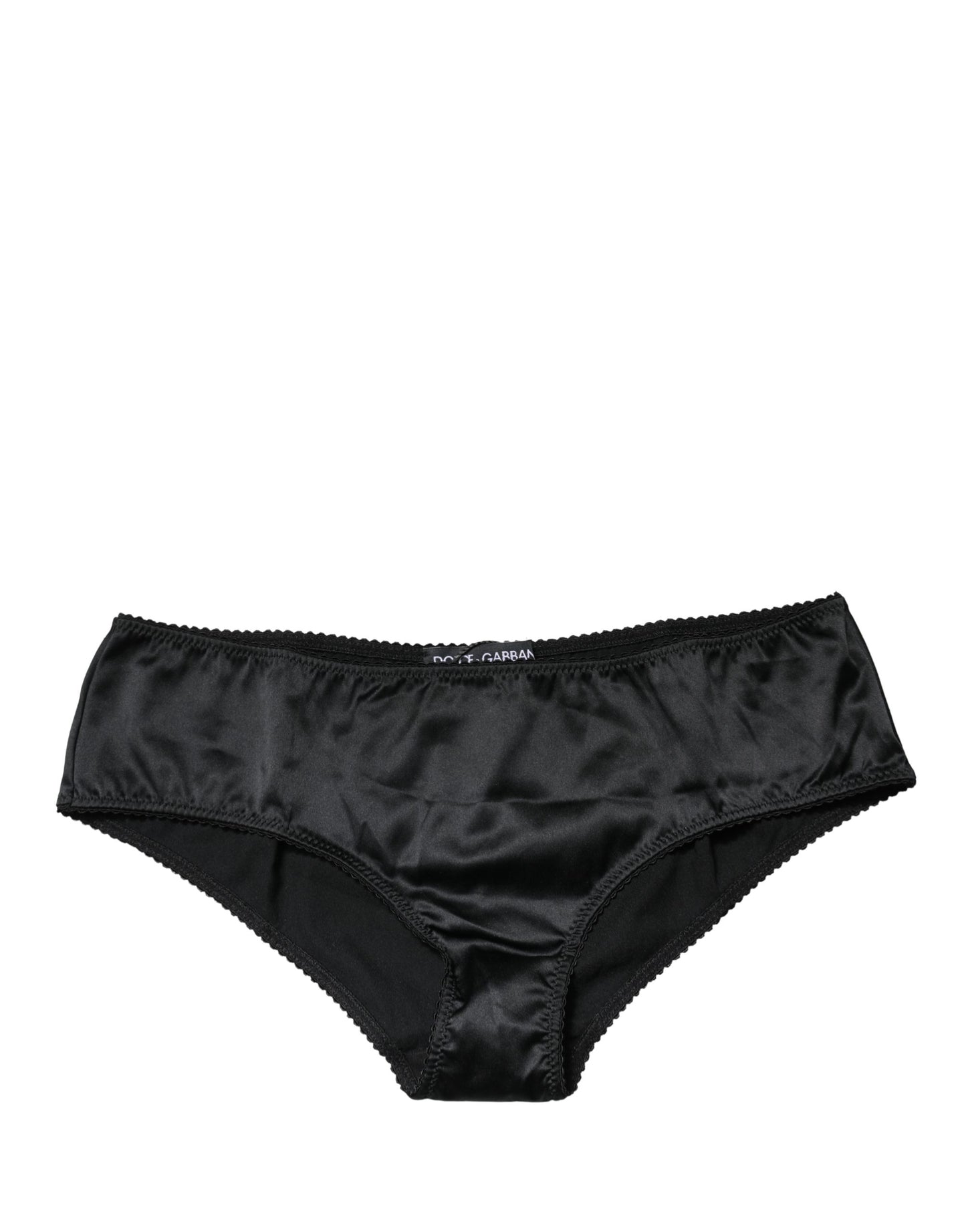 Dolce & Gabbana Black Silk Stretch Mid Waist Brief Panty Underwear