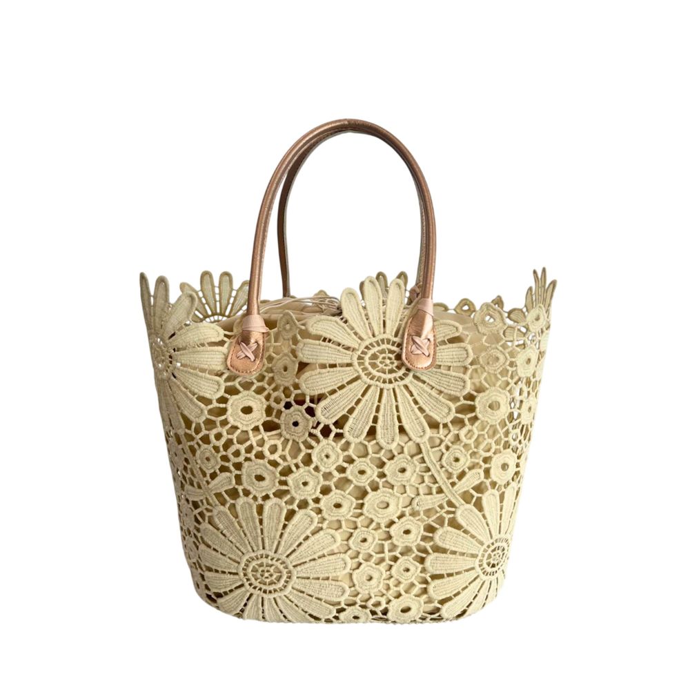 Drawstring Pouch Shoulder Bag by Baldinini Trend for women in polyurethane beige & floral features an effortlessly chic silhouette with a secure drawstring, ample , and versatile handle for effortlessly chic everyday luxury.