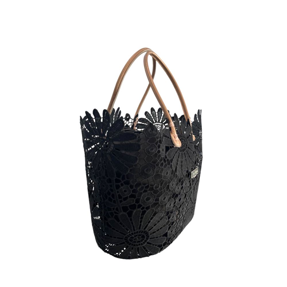 Drawstring Pouch Shoulder Bag by Baldinini Trend for women in polyurethane black, patterned & floral features a effortless sophistication silhouette, secured by a drawstring with ample and versatile detachable-strap & handle for a effortless sophistication finish.