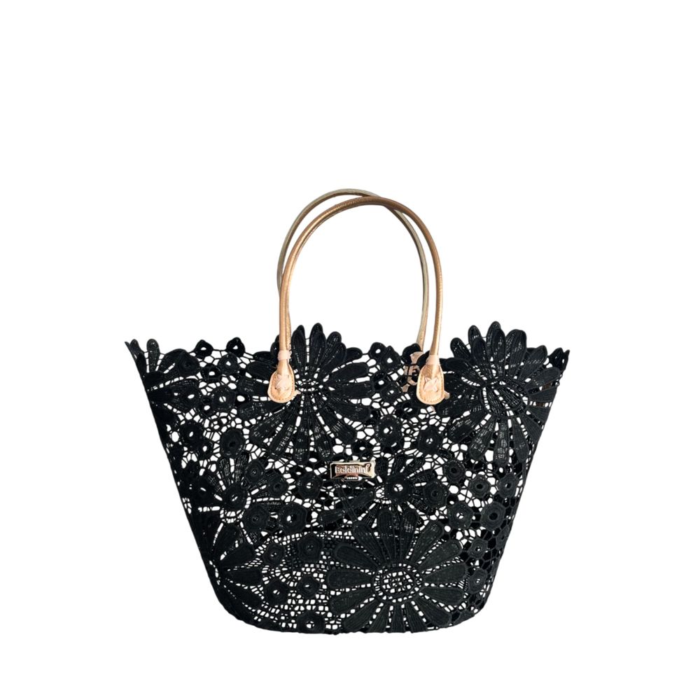 Drawstring Pouch Shoulder Bag by Baldinini Trend for women in polyurethane black, patterned & floral features a effortless sophistication silhouette, secured by a drawstring with ample and versatile detachable-strap & handle for a effortless sophistication finish.