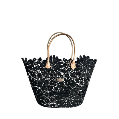 Drawstring Pouch Shoulder Bag by Baldinini Trend for women in polyurethane black, patterned & floral features a effortless sophistication silhouette, secured by a drawstring with ample and versatile detachable-strap & handle for a effortless sophistication finish.