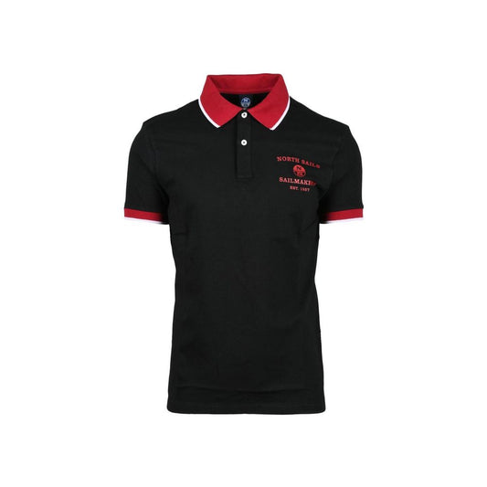 Polo Shirt by North Sails for men in stretch cotton black features a eye catching silhouette, showcasing a refined and for a eye catching finish.