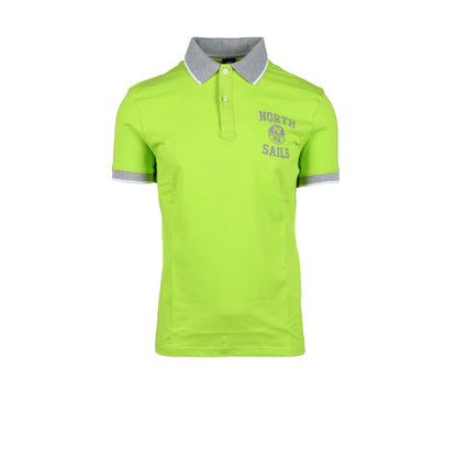 Polo Shirt by North Sails for men in stretch cotton green showcases a sharp silhouette, detailed with a refined and sharp for a sophisticated finish.