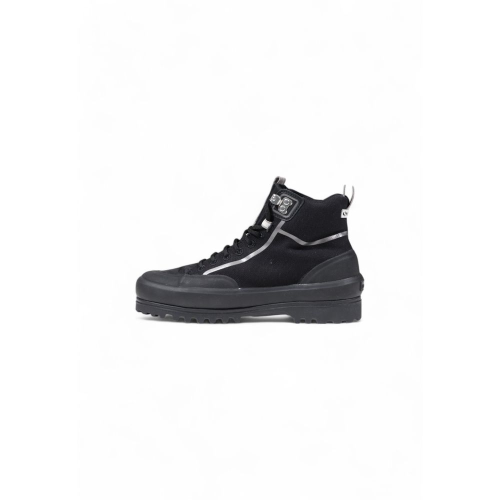 Sneakers by Superga for women in fabric black presents a sumptuous silhouette as Women's Lightweight Athletic Casual Fabric Sneakers, expertly defined by a sumptuous athletic casual style for a sumptuous, high-fashion look.