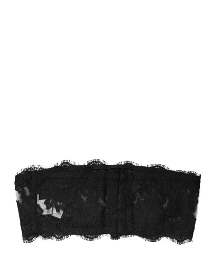 Dolce & Gabbana Black Lace Bandeau Bra Tube Top Underwear